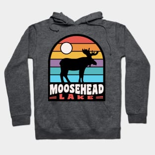 Moosehead Lake Moose Badge Maine Hoodie